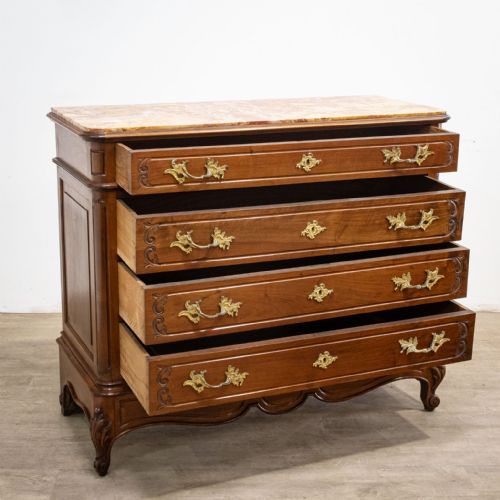 FRENCH LOUIS XV STYLE WALNUT CHEST OF DRAWERS - ADDITIONAL PHOTO 1