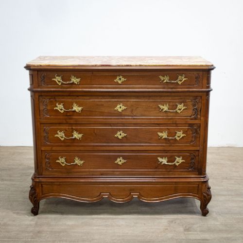 FRENCH LOUIS XV STYLE WALNUT CHEST OF DRAWERS - ADDITIONAL PHOTO 2