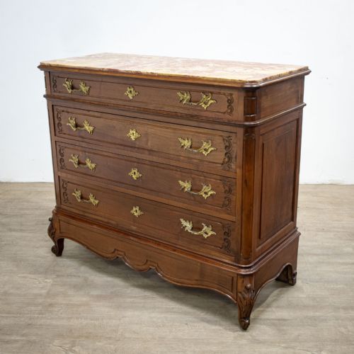 FRENCH LOUIS XV STYLE WALNUT CHEST OF DRAWERS - ADDITIONAL PHOTO 3