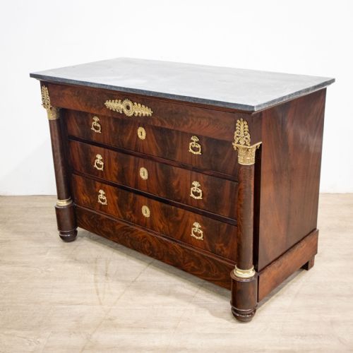 FRENCH MAHOGANY EMPIRE COMMODE
