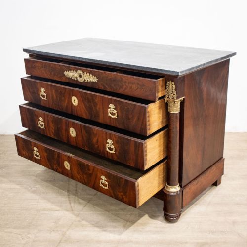 FRENCH MAHOGANY EMPIRE COMMODE - ADDITIONAL PHOTO 1