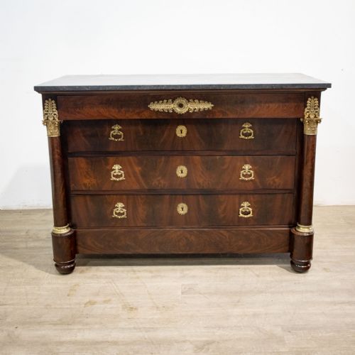 FRENCH MAHOGANY EMPIRE COMMODE - ADDITIONAL PHOTO 11