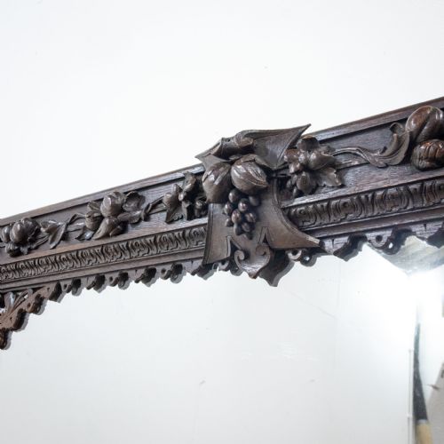 fig 2. French Carved Oak Mirror with Mercury Plate Glass
