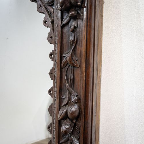fig 3. French Carved Oak Mirror with Mercury Plate Glass