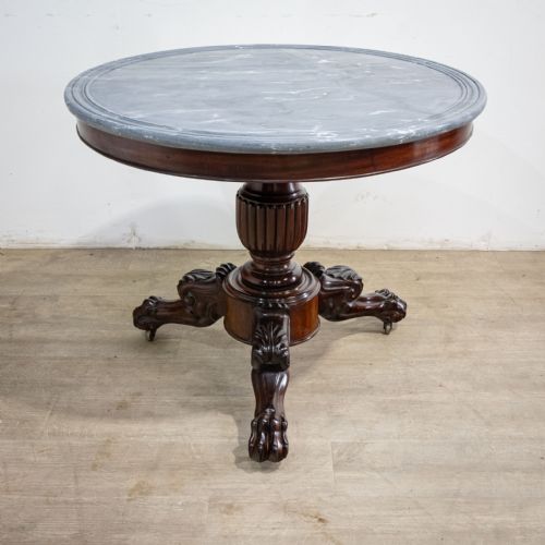 19th Century French Marble Topped Gueridon Table