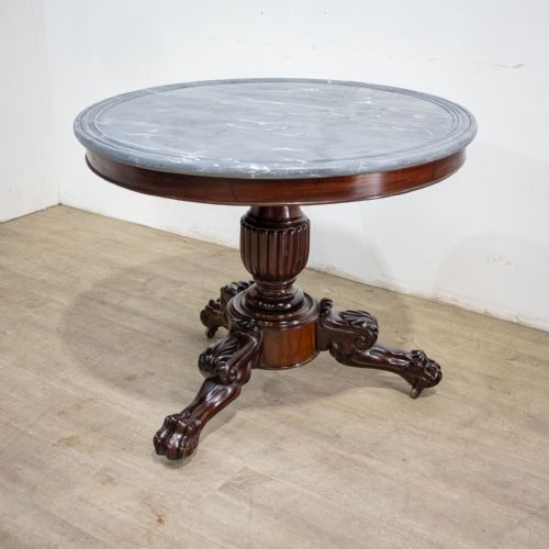 fig 1. 19th Century French Marble Topped Gueridon Table