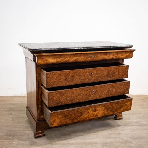fig 1. Burr Walnut Chest of Drawers Louis Philippe