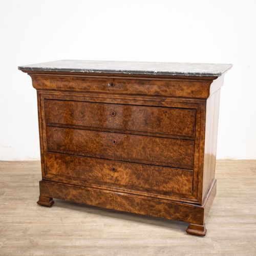 fig 2. Burr Walnut Chest of Drawers Louis Philippe