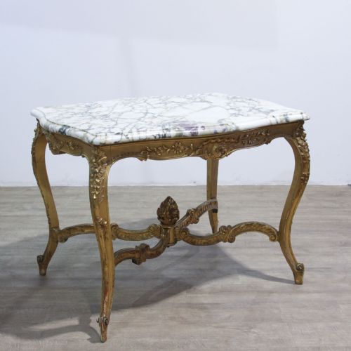 FRENCH CARVED GILT WOOD CENTRE TABLE IN LOUIS XVI STYLE - ADDITIONAL PHOTO 2