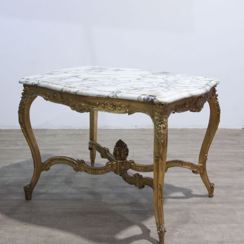 FRENCH CARVED GILT WOOD CENTRE TABLE IN LOUIS XVI STYLE - ADDITIONAL PHOTO 3