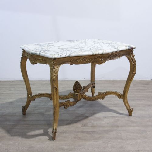FRENCH CARVED GILT WOOD CENTRE TABLE IN LOUIS XVI STYLE - ADDITIONAL PHOTO 4