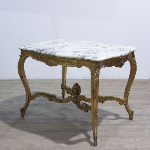 FRENCH CARVED GILT WOOD CENTRE TABLE IN LOUIS XVI STYLE - ADDITIONAL PHOTO 5