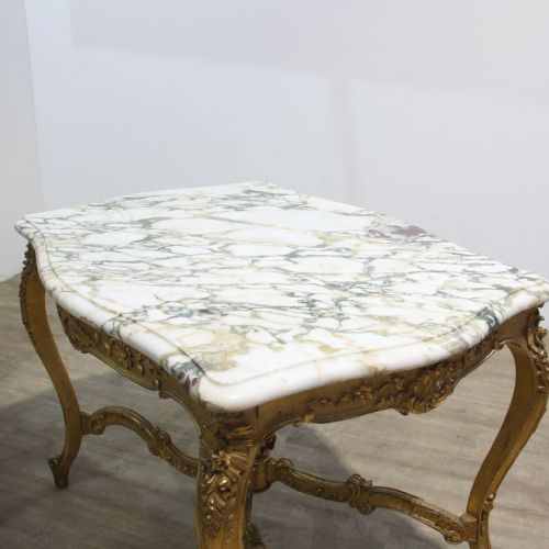 FRENCH CARVED GILT WOOD CENTRE TABLE IN LOUIS XVI STYLE - ADDITIONAL PHOTO 6