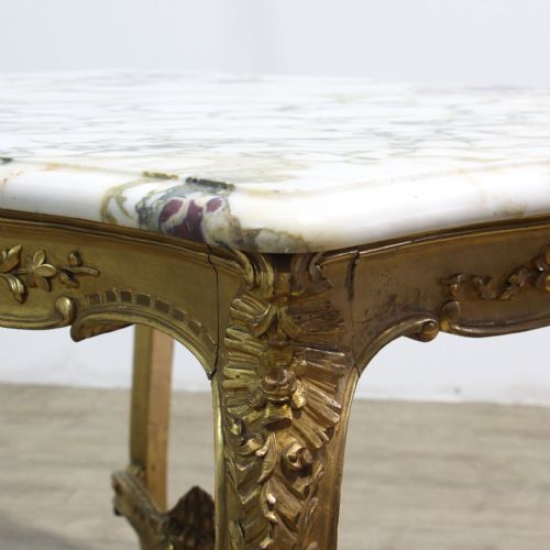 FRENCH CARVED GILT WOOD CENTRE TABLE IN LOUIS XVI STYLE - ADDITIONAL PHOTO 9