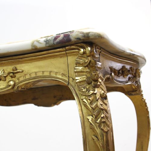 FRENCH CARVED GILT WOOD CENTRE TABLE IN LOUIS XVI STYLE - ADDITIONAL PHOTO 11