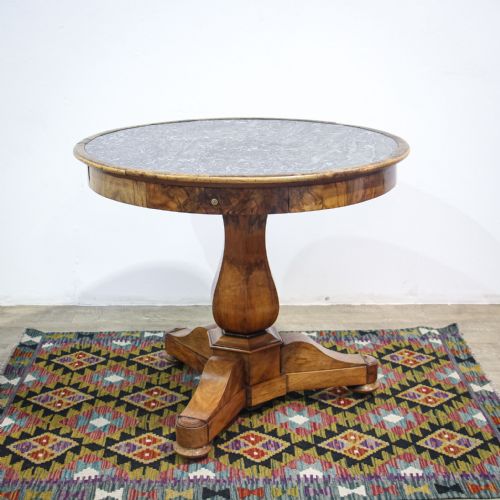 Walnut & Marble French Guéridon or Centre Table