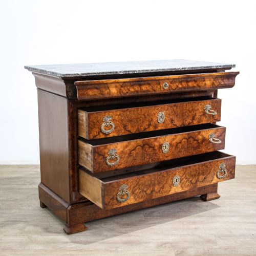 fig 1. Louis Philippe Walnut Commode with Marble Top