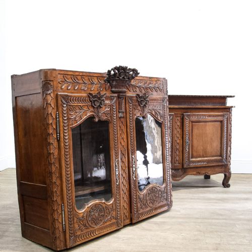fig 3. French Oak Marriage Buffet Deux Corps