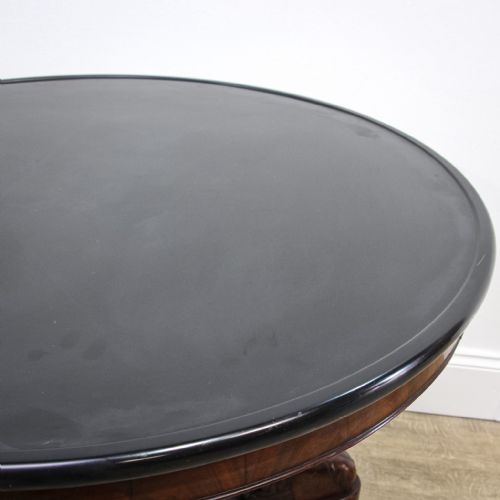FRENCH EMPIRE MAHOGANY GURIDON TABLE WITH SWAN DETAIL - ADDITIONAL PHOTO 2