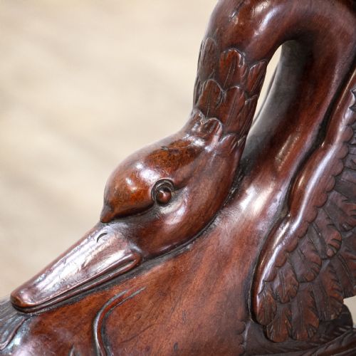 FRENCH EMPIRE MAHOGANY GURIDON TABLE WITH SWAN DETAIL - ADDITIONAL PHOTO 5