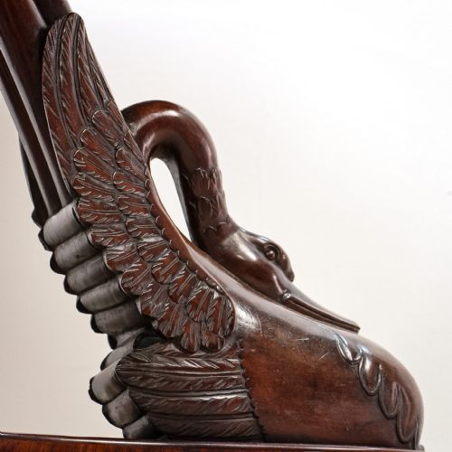 FRENCH EMPIRE MAHOGANY GURIDON TABLE WITH SWAN DETAIL - ADDITIONAL PHOTO 6