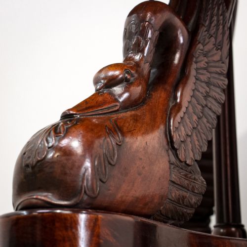 FRENCH EMPIRE MAHOGANY GURIDON TABLE WITH SWAN DETAIL - ADDITIONAL PHOTO 7