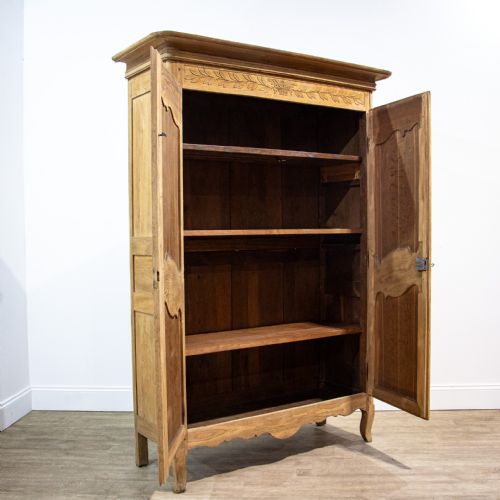 fig 1. French 19th Century Bleached Carved Oak Armoire