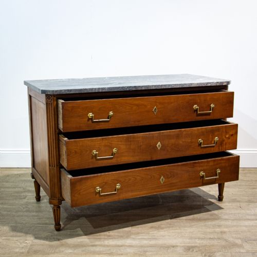 fig 1. French Cherry Wood Marble Topped Commode