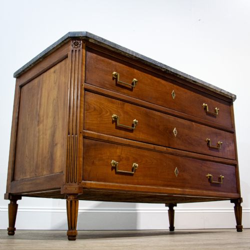 fig 2. French Cherry Wood Marble Topped Commode