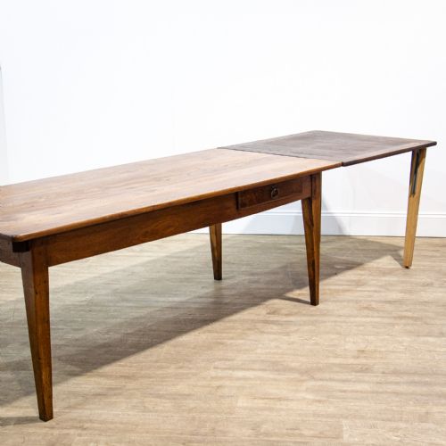 fig 1. French Oak Farmhouse Table with Extension Leaf