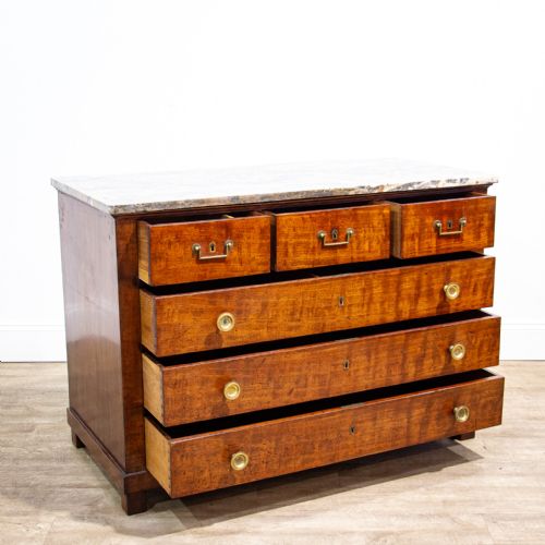 fig 1. French 19th Century Mahogany Marble Top Commode