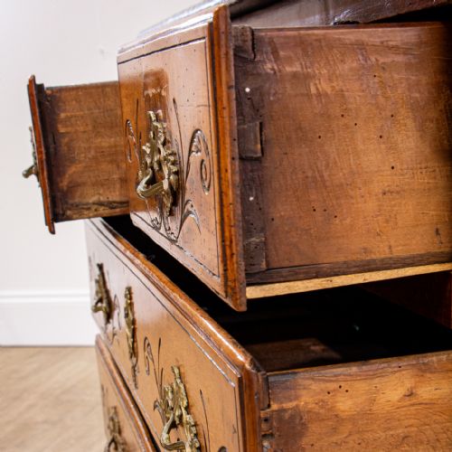 FRENCH 18TH CENTURY WALNUT LOUIS XV MARBLE TOP COMMODE - ADDITIONAL PHOTO 9