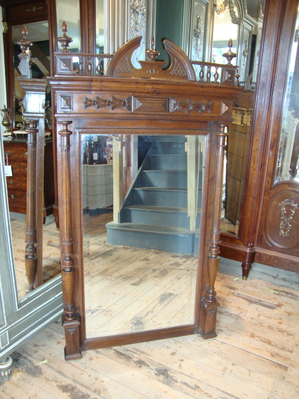 FRENCH HENRI ll STYLE OAK MIRROR