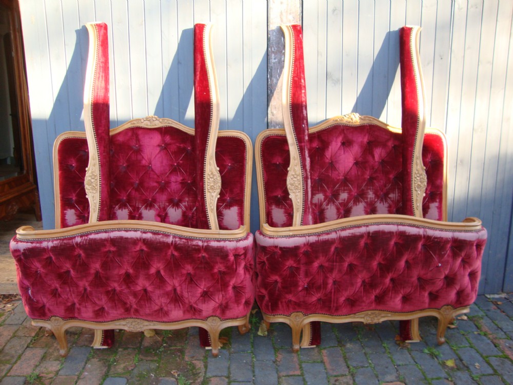 FRENCH PAIR SINGLE CORBEILLE BEDS