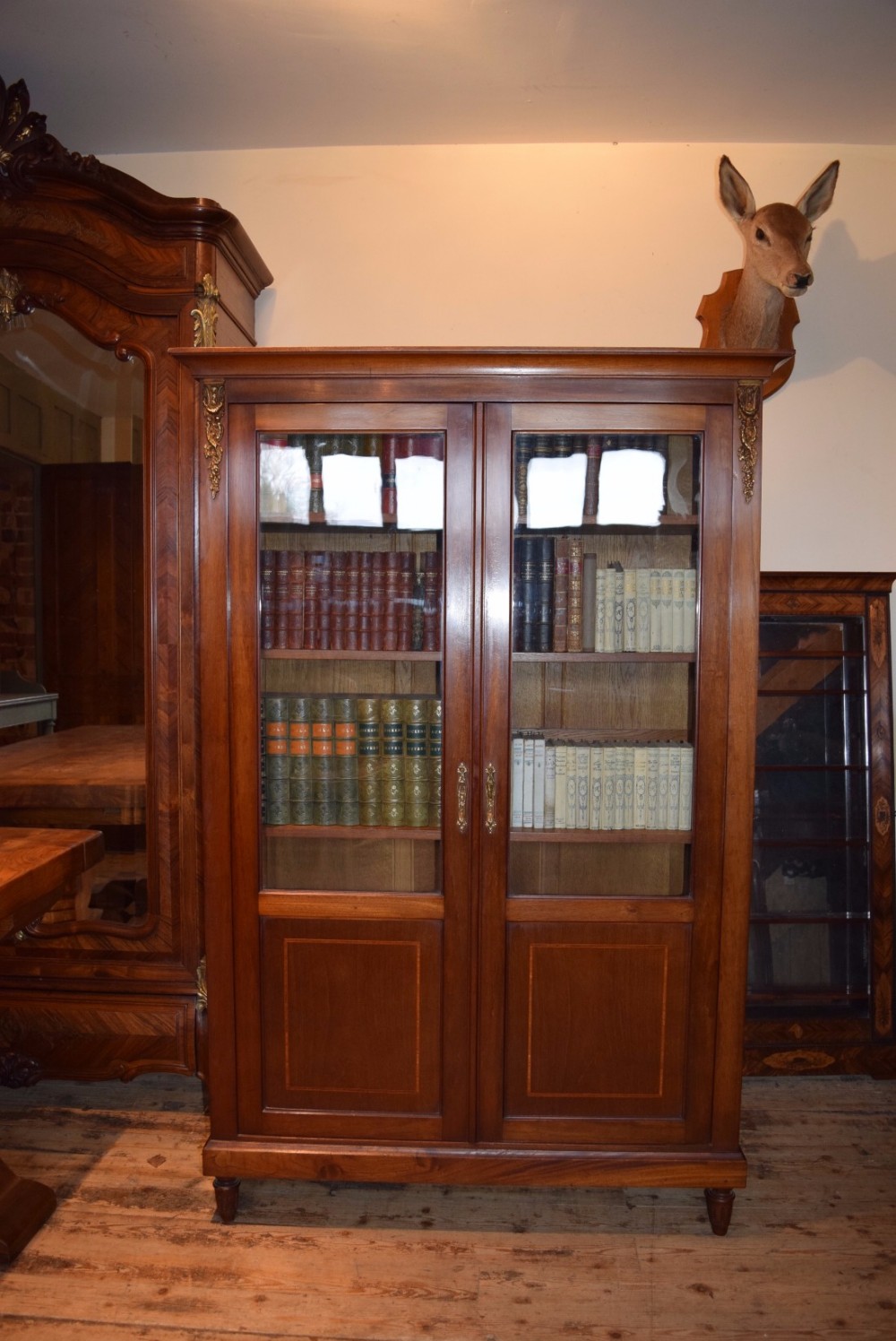 FRENCH 2 DOOR GLAZED BOOKCASE