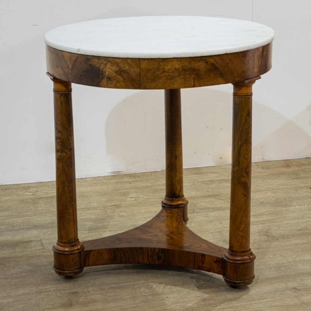 French Walnut Marble Topped Centre Table