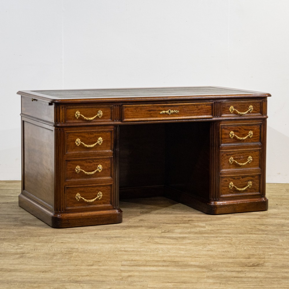 French Mahogany Twin Pedestal Desk
