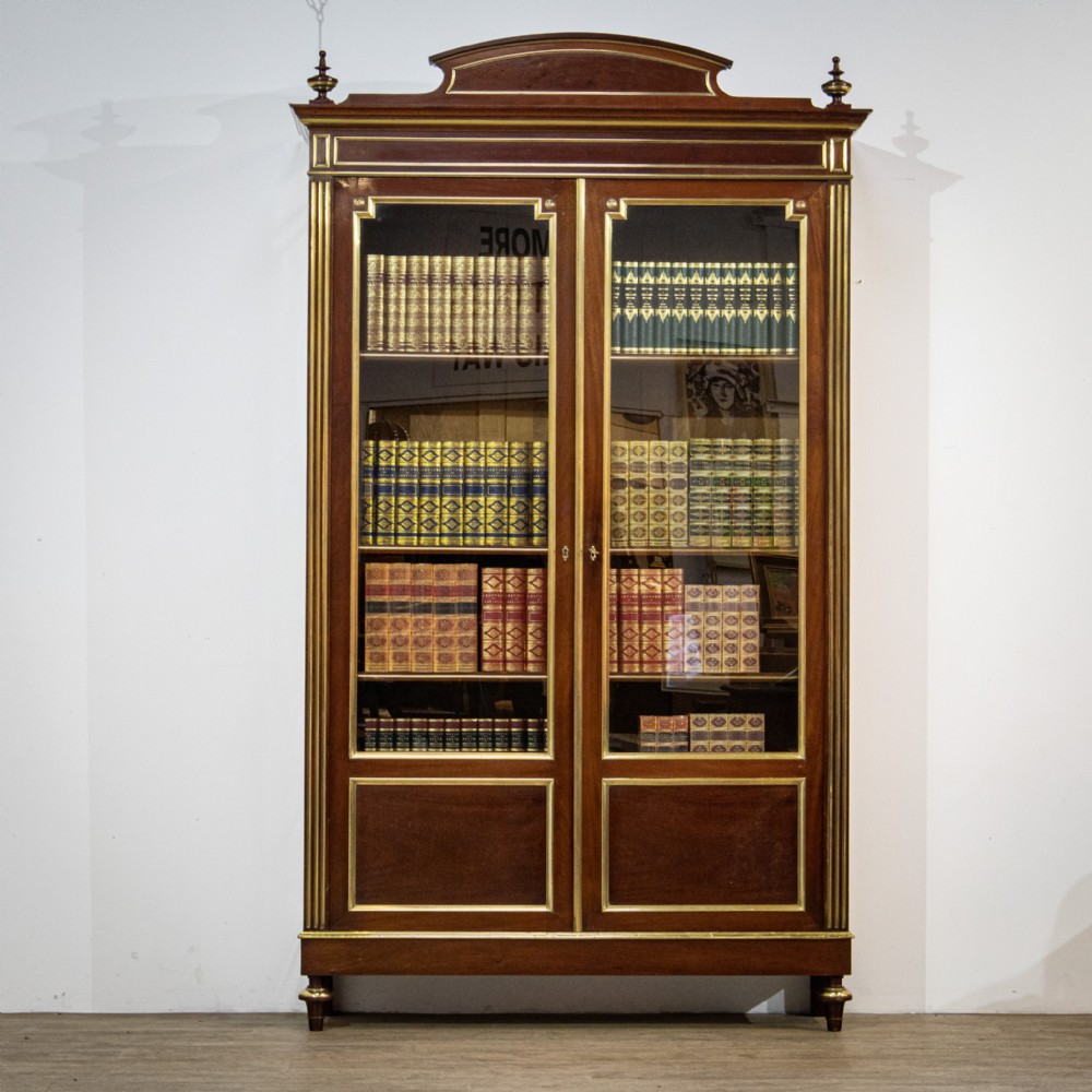 19th Century French Mahogany Glazed Bookcase