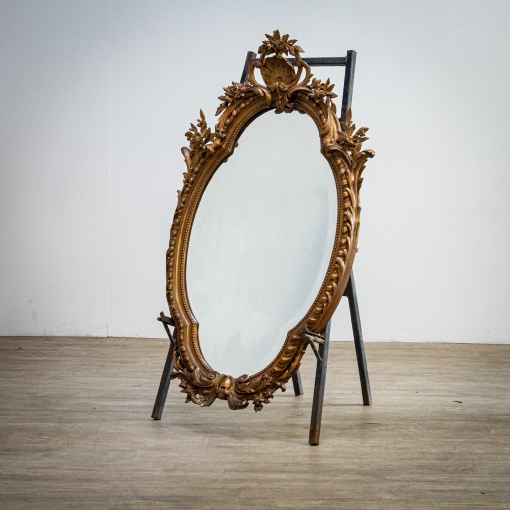 French Gilt Mirror with Foliate Decoration