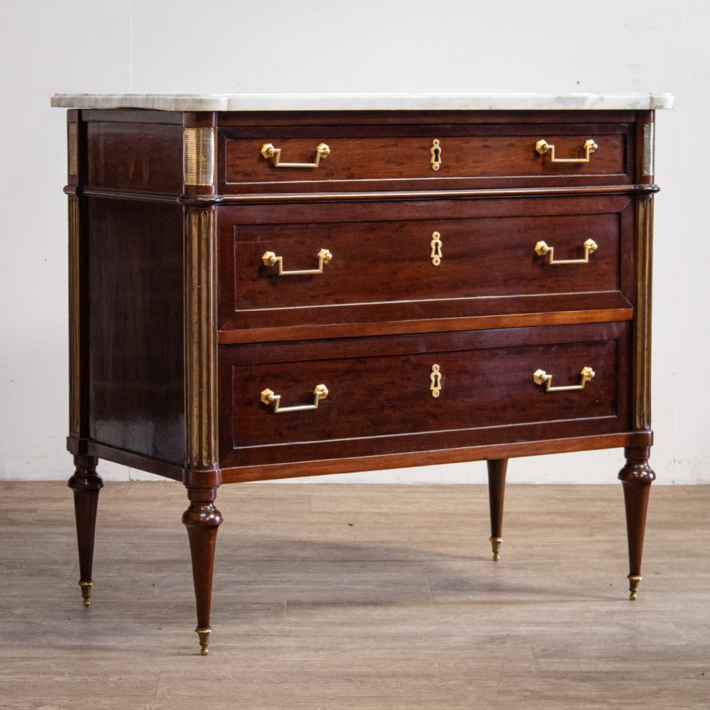Louis XVI Style Mahogany Commode with Marble Top