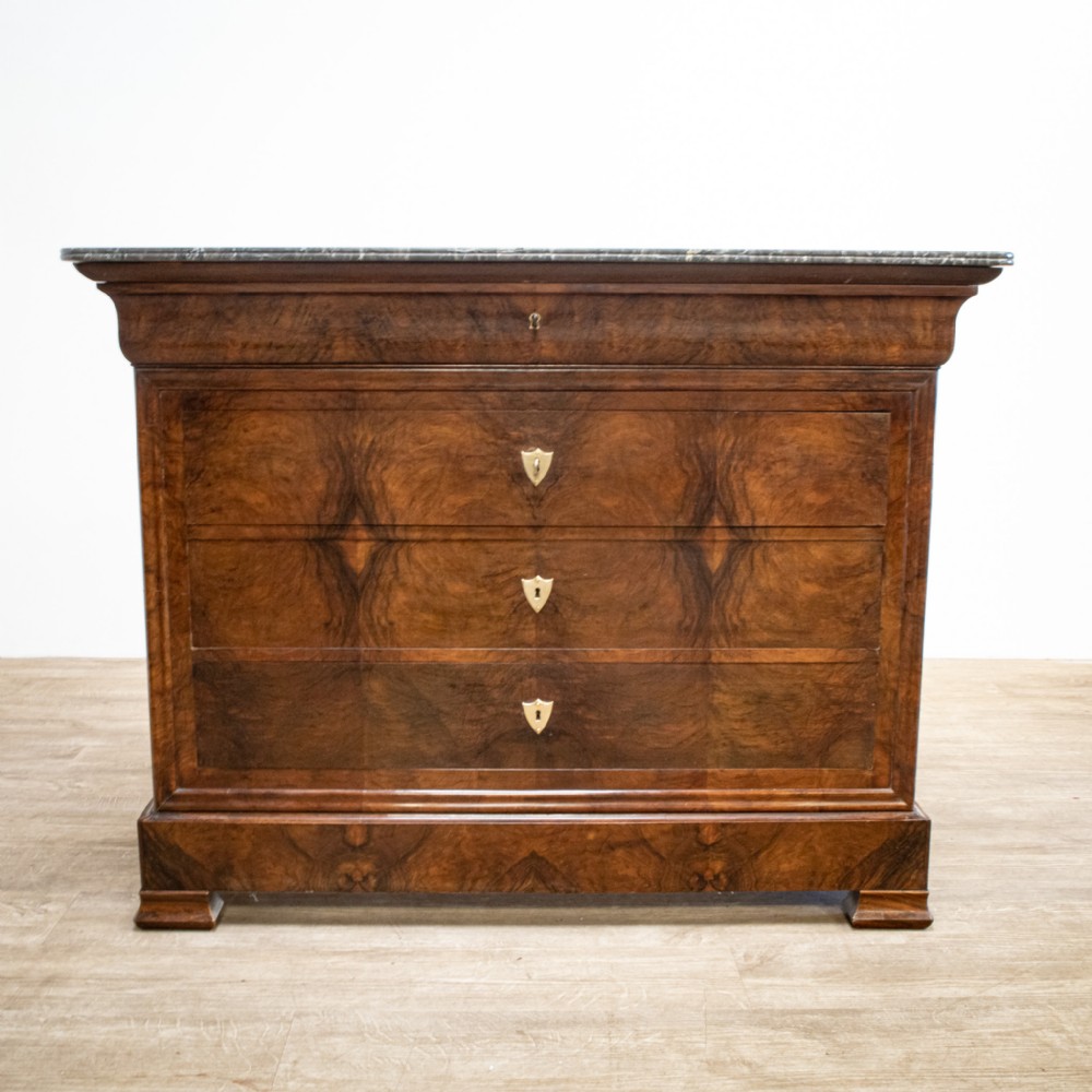 French Louis Philippe Marble Top Commode