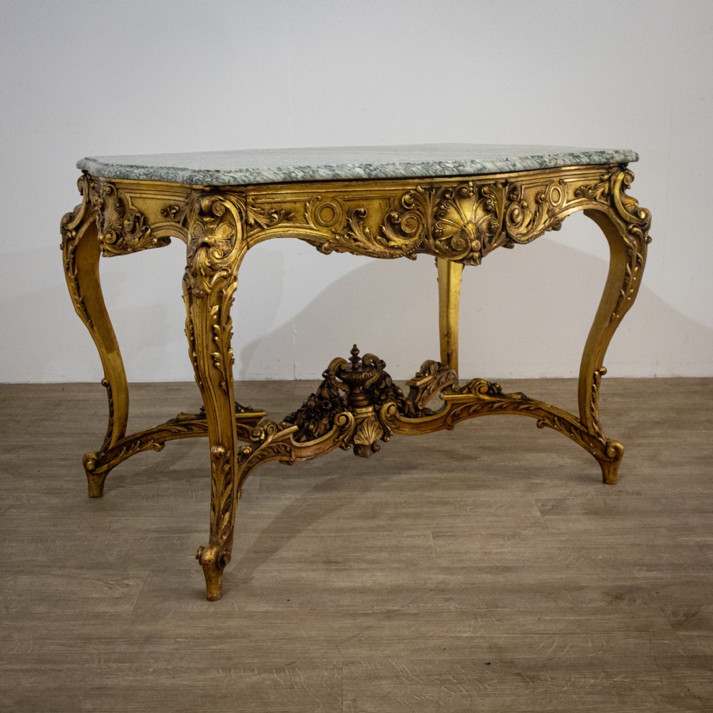 Carved Louis XV Centre Table with Marble Top