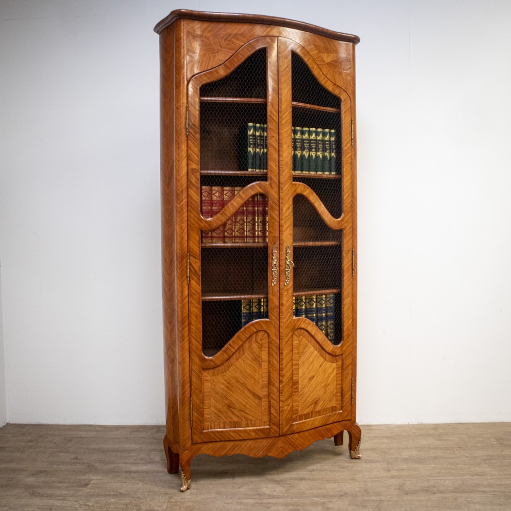 Louis XV Style French Bookcase with Wire Grill Front, Circa 1900