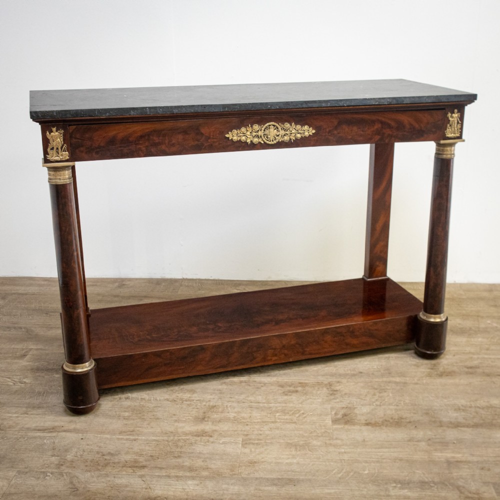 Empire Style Console Table with Marble Top