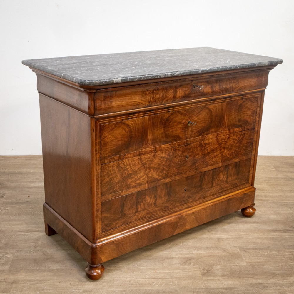 French Louis Philippe Figured Walnut Commode