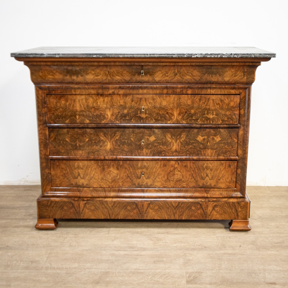 French Louis Philippe Figured Walnut Commode