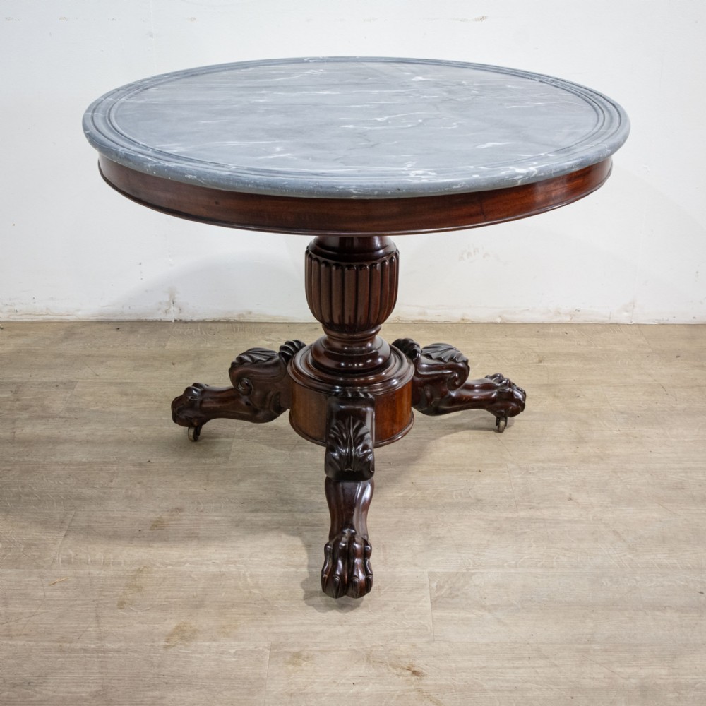 19th Century French Marble Topped Gueridon Table