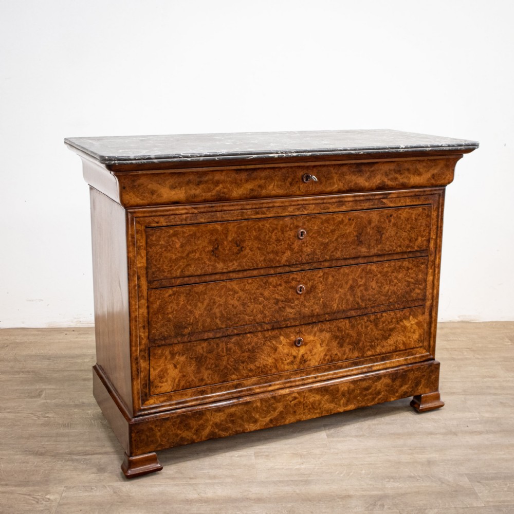Burr Walnut Chest of Drawers Louis Philippe