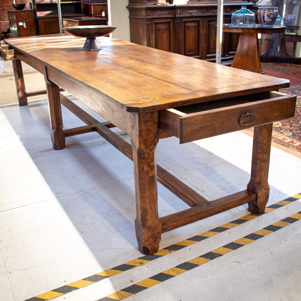 Long French Elm Farmhouse Table