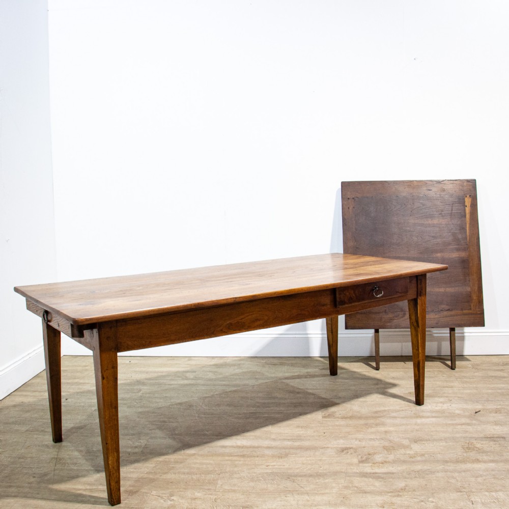 French Oak Farmhouse Table with Extension Leaf